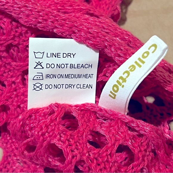 Moments Collection swimsuit cover knit net poncho pullover, sz M - Picture 2 of 9